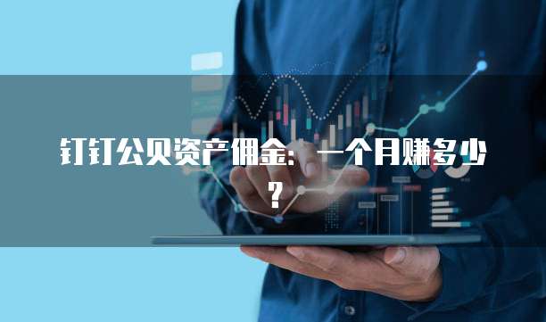 钉钉公贝资产佣金:一个月赚多少?