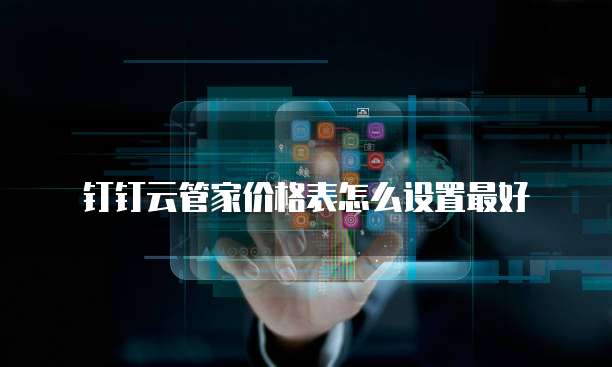 钉钉云管家价格表怎么设置最好