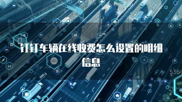 钉钉车辆在线收费怎么设置的明细信息