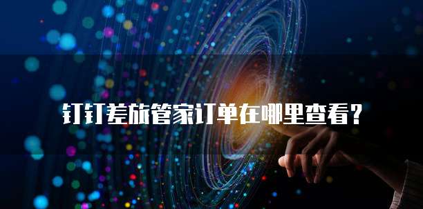 钉钉差旅管家订单在哪里查看?