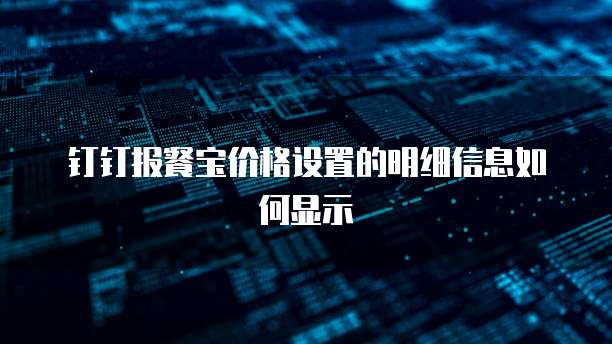 钉钉报餐宝价格设置的明细信息如何显示