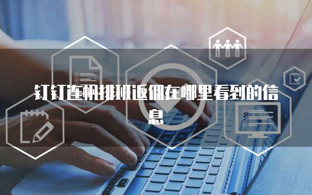 钉钉连帆排班返佣在哪里看到的信息
