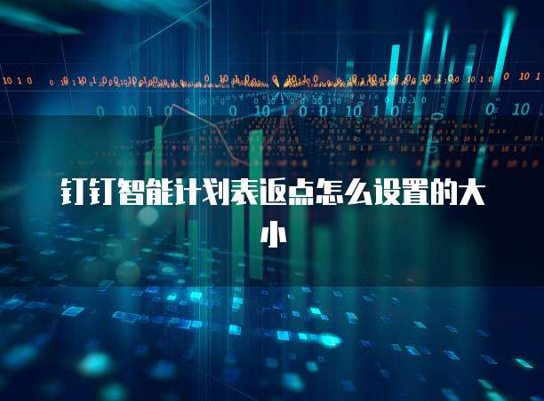 钉钉智能计划表返点怎么设置的大小