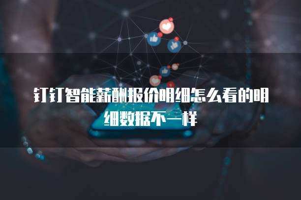 钉钉智能薪酬报价明细怎么看的明细数据不一样