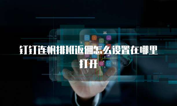 钉钉连帆排班返佣怎么设置在哪里打开