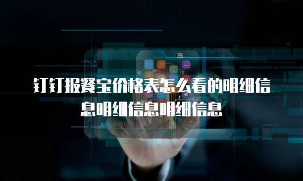 钉钉报餐宝价格表怎么看的明细信息明细信息明细信息