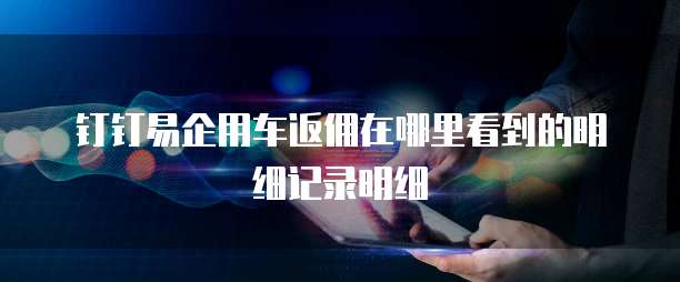 钉钉易企用车返佣在哪里看到的明细记录明细