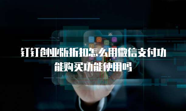 钉钉创业版折扣怎么用微信支付功能购买功能使用吗