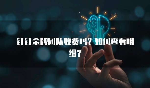 钉钉金牌团队收费吗?如何查看明细?