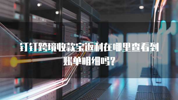 钉钉跨境收款宝返利在哪里查看到账单明细吗?