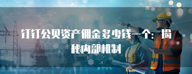 钉钉公贝资产佣金多少钱一个:揭秘内部机制