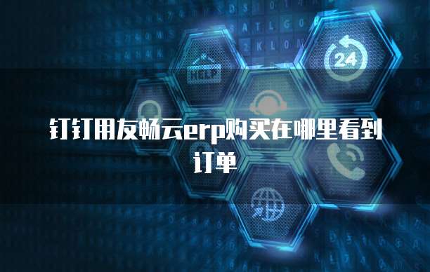 钉钉用友畅云erp购买在哪里看到订单