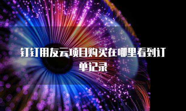 钉钉用友云项目购买在哪里看到订单记录