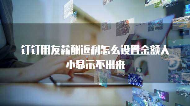 钉钉用友薪酬返利怎么设置金额大小显示不出来