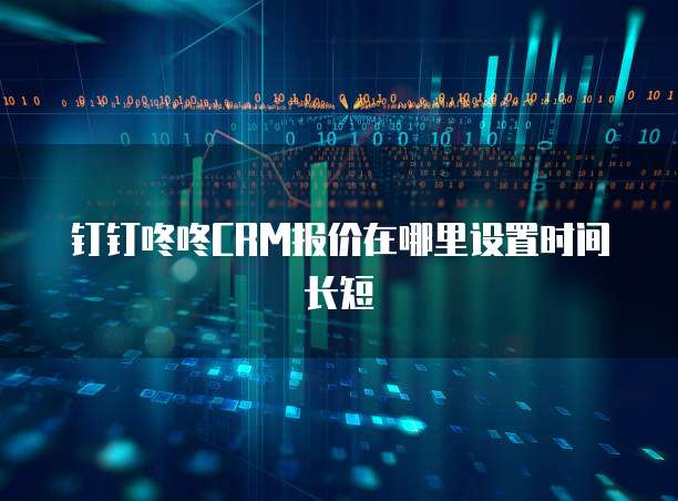 钉钉咚咚CRM报价在哪里设置时间长短