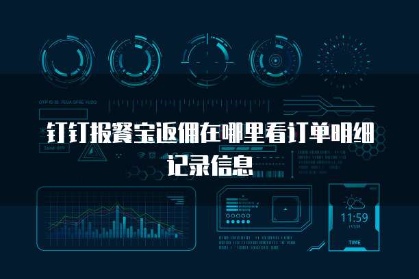 钉钉报餐宝返佣在哪里看订单明细记录信息