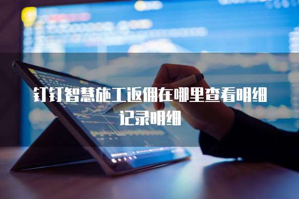 钉钉智慧施工返佣在哪里查看明细记录明细