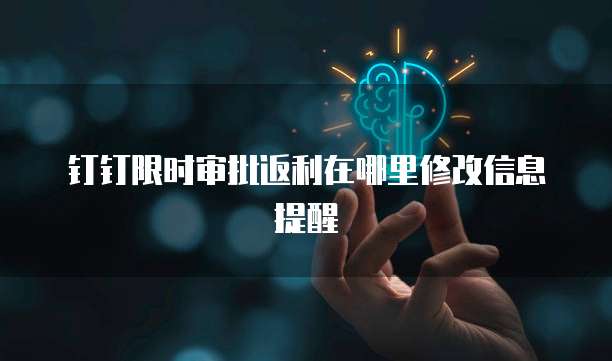 钉钉限时审批返利在哪里修改信息提醒