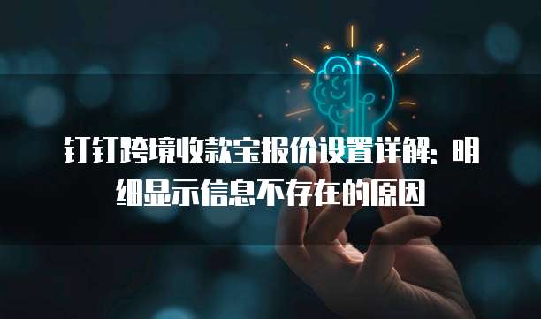 钉钉跨境收款宝报价设置详解: 明细显示信息不存在的原因