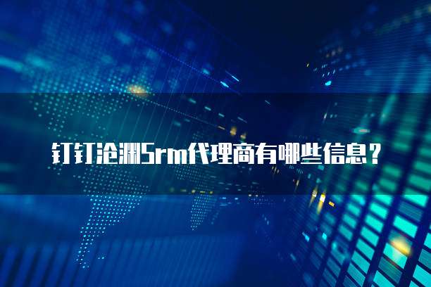 钉钉沧渊Srm代理商有哪些信息?