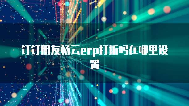 钉钉用友畅云erp打折吗在哪里设置