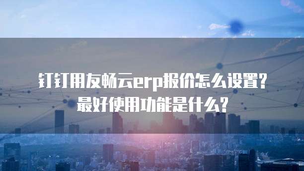 钉钉用友畅云erp报价怎么设置?最好使用功能是什么?