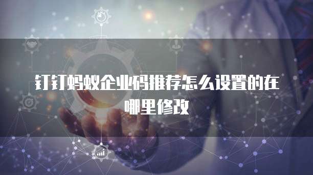 钉钉蚂蚁企业码推荐怎么设置的在哪里修改