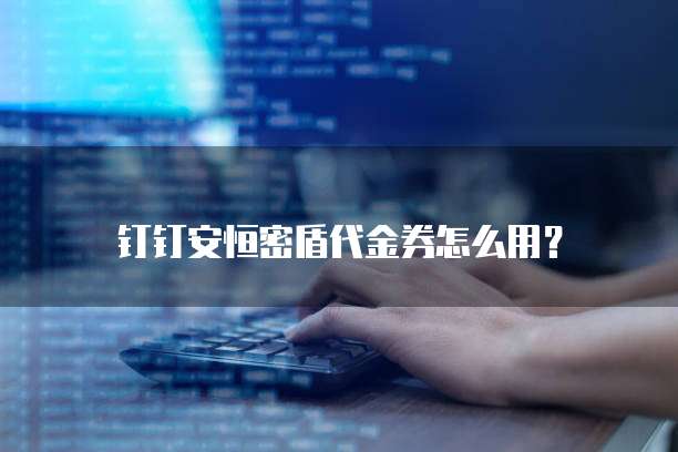 钉钉安恒密盾代金券怎么用?