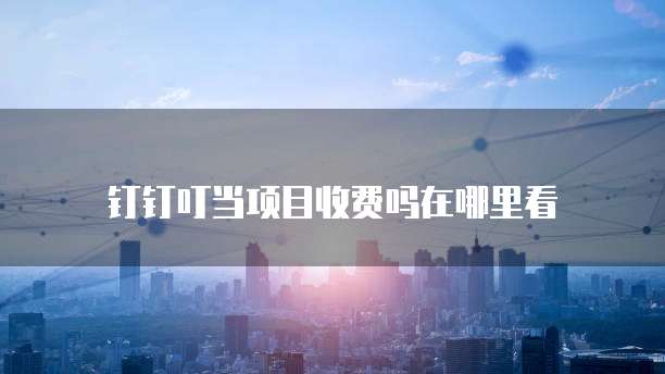 钉钉叮当项目收费吗在哪里看