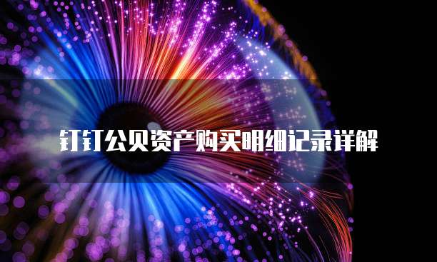 钉钉公贝资产购买明细记录详解