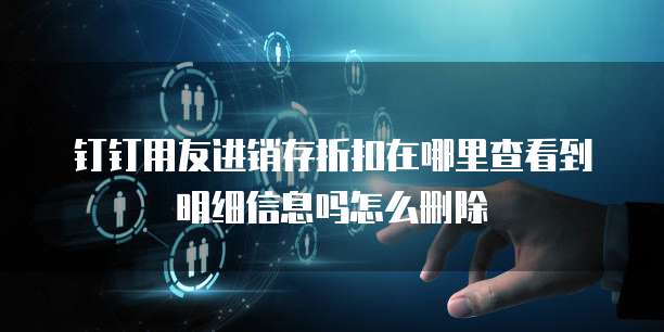 钉钉用友进销存折扣在哪里查看到明细信息吗怎么删除