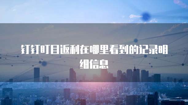 钉钉盯目返利在哪里看到的记录明细信息