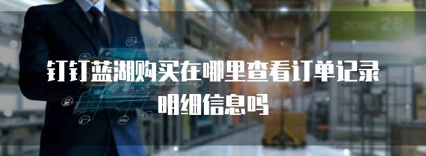 钉钉蓝湖购买在哪里查看订单记录明细信息吗