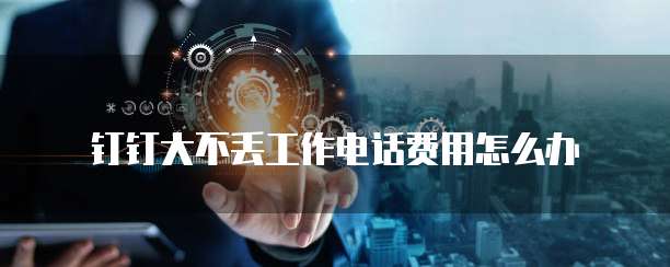 钉钉大不丢工作电话费用怎么办