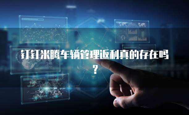 钉钉米腾车辆管理返利真的存在吗?