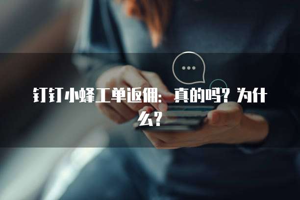 钉钉小蜂工单返佣:真的吗?为什么?