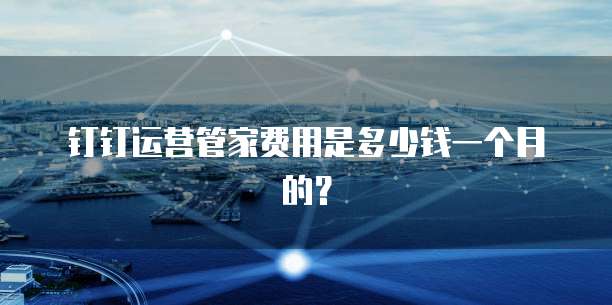 钉钉运营管家费用是多少钱一个月的？