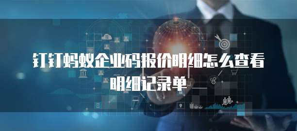 钉钉蚂蚁企业码报价明细怎么查看明细记录单