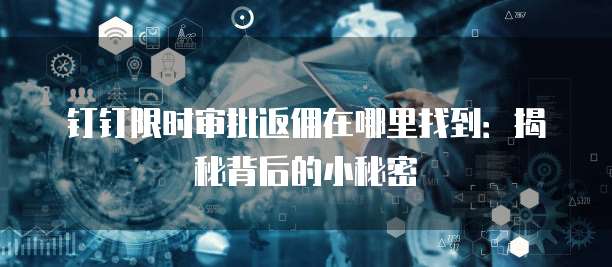 钉钉限时审批返佣在哪里找到:揭秘背后的小秘密