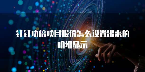 钉钉功倍项目报价怎么设置出来的明细显示