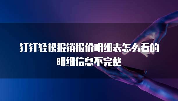 钉钉轻松报销报价明细表怎么看的明细信息不完整