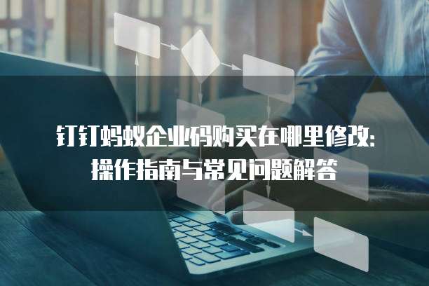 钉钉蚂蚁企业码购买在哪里修改:操作指南与常见问题解答