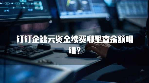 钉钉企速云资金续费哪里查余额明细?