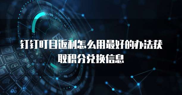 钉钉盯目返利怎么用最好的办法获取积分兑换信息