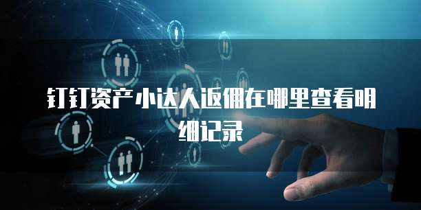 钉钉资产小达人返佣在哪里查看明细记录