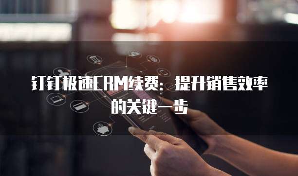 钉钉极速CRM续费:提升销售效率的关键一步