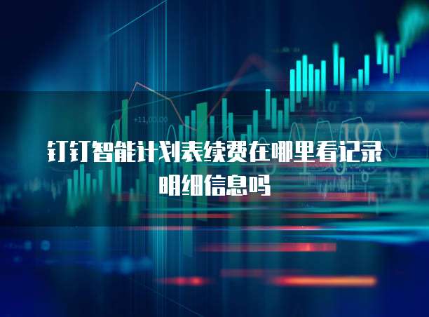钉钉智能计划表续费在哪里看记录明细信息吗