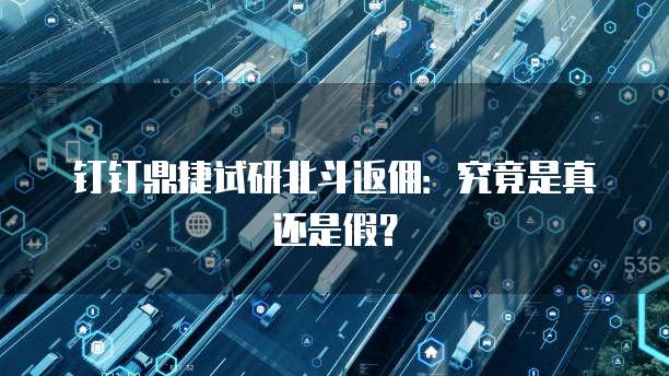 钉钉鼎捷试研北斗返佣:究竟是真还是假?