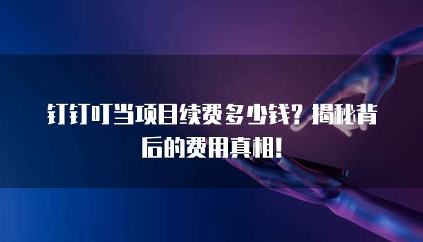 钉钉叮当项目续费多少钱?揭秘背后的费用真相!