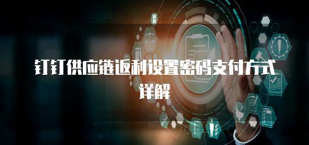 钉钉供应链返利设置密码支付方式详解